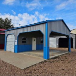 Metal utility building for sale at Tiny Hive in Giddings, TX