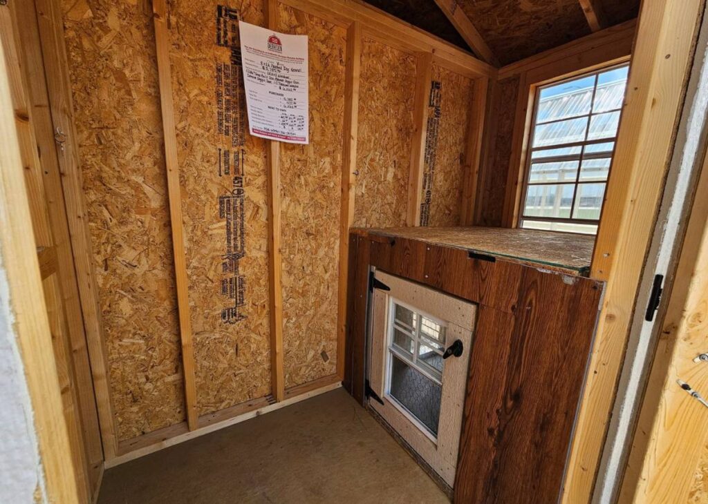 Interior of dog kennel Giddings, TX Tiny Hive