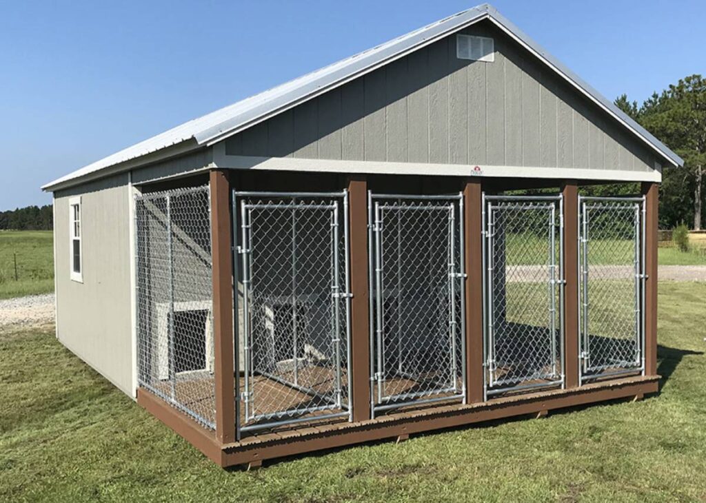 Quad box dog kennel for sale at Tiny Hive in Giddings, TX