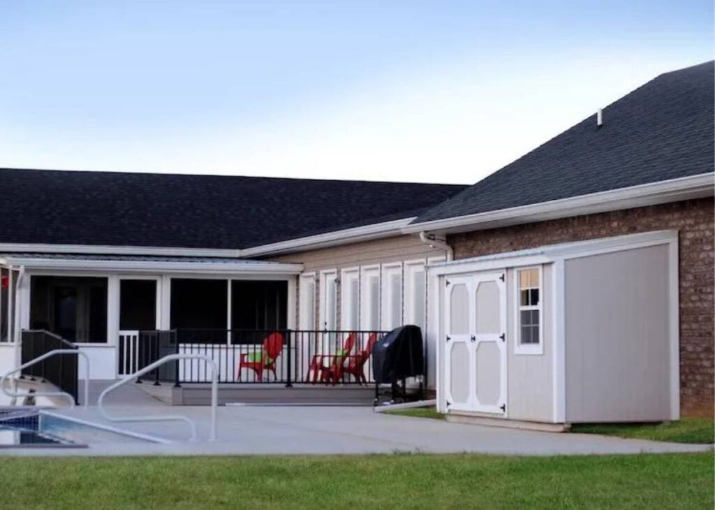 Metro shed for add on at Tiny Hive in Giddings, TX