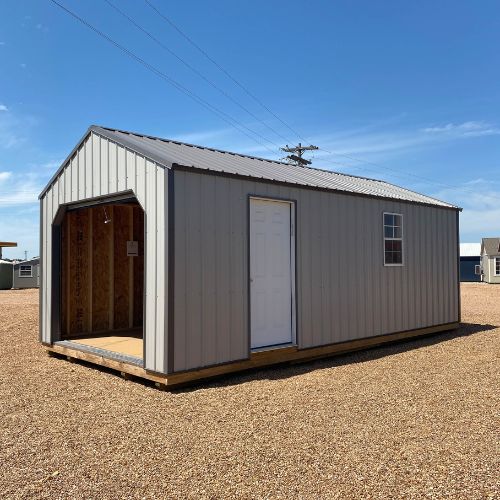 Portable garage for sale at Tiny Hive in Giddings, TX