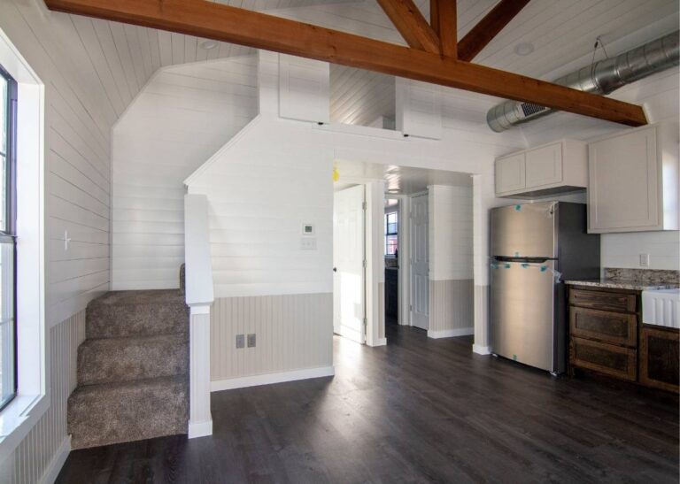 Prefab tiny homes at Tiny Hive in Giddings, TX