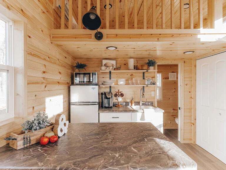 Open space in tiny homes for sale at Tiny Hive in Giddings, TX