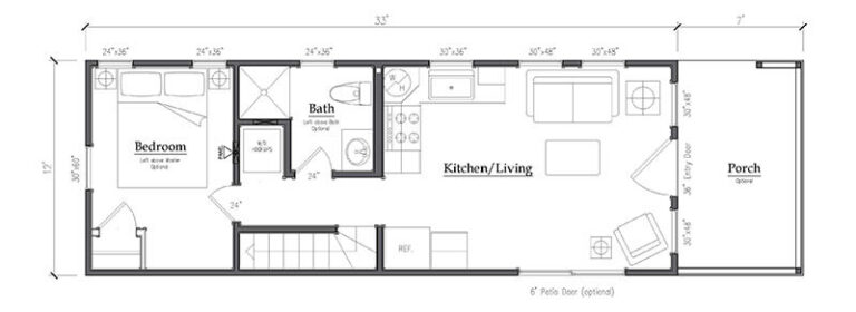 Tiny home floor plan in Texas at Tiny Hive in Giddings