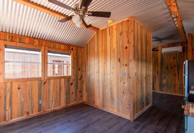 Cabin prefab homes at Tiny Hive in Giddings