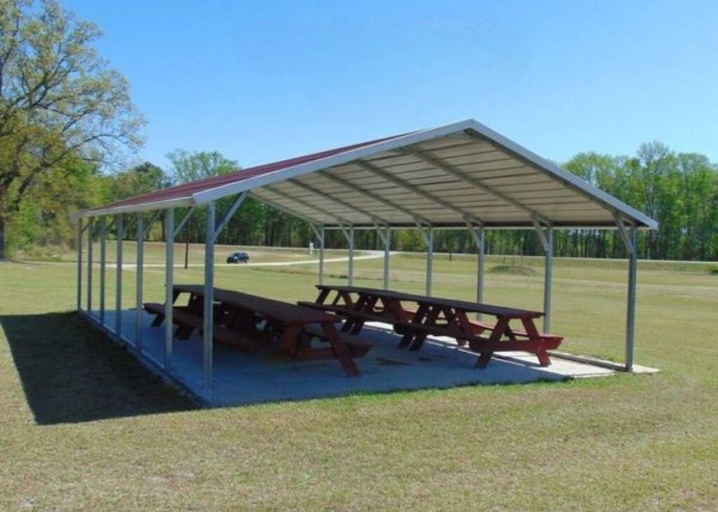 Carport for shade at Tiny Hive in Giddings, TX