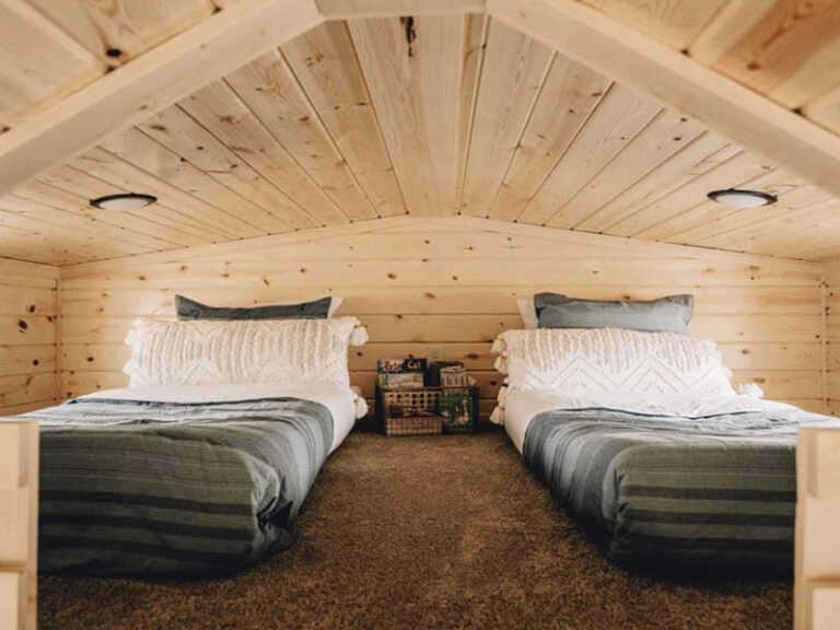 Tiny living loft sleep in Texas at Tiny Hive in Giddings, TX