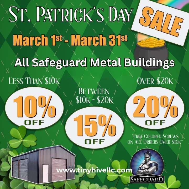 Metal buildings sale at Tiny Hive in Gididngs, TX