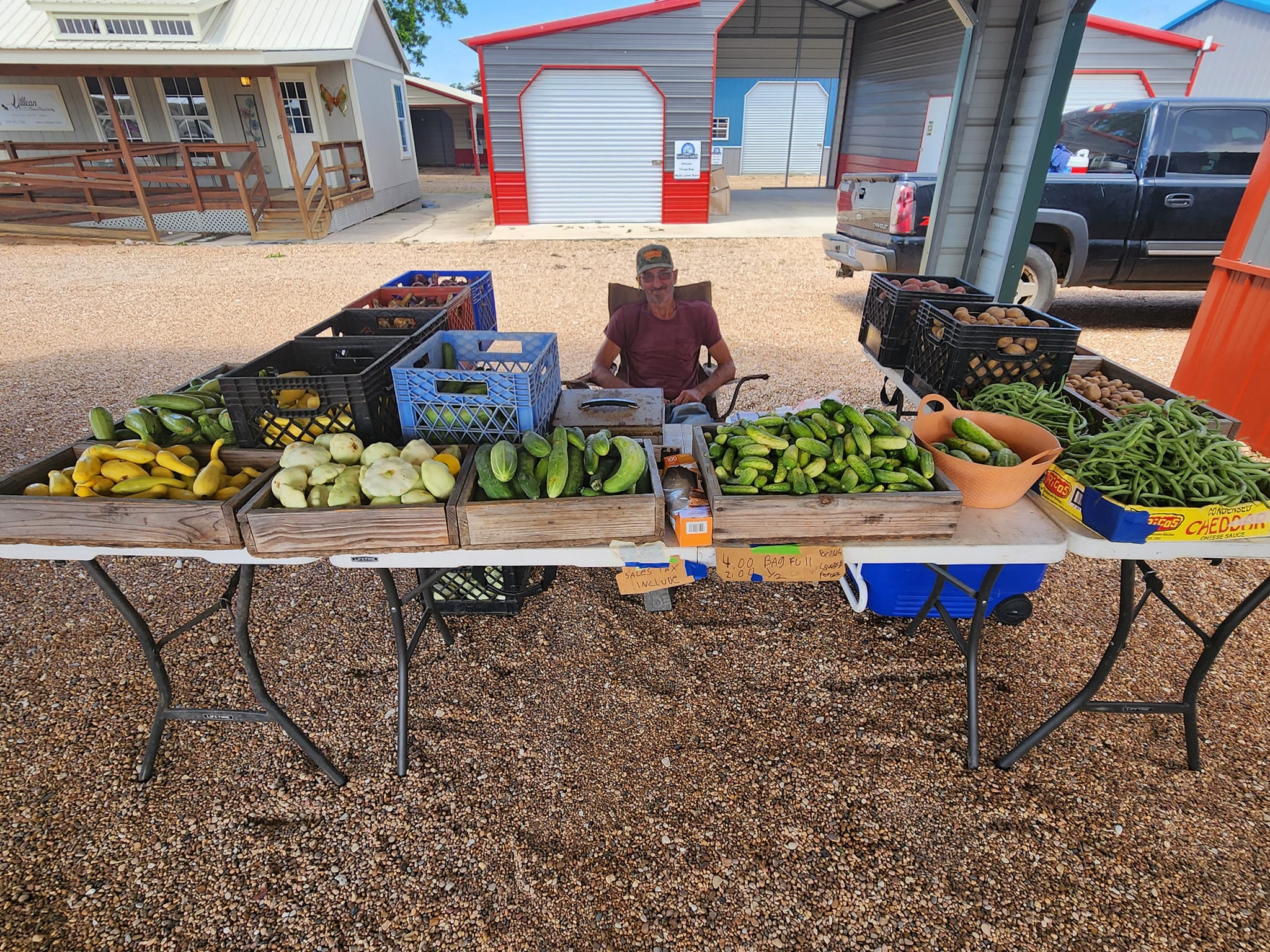 Lee County Farmers Market vegetables at Tiny Hive in Giddings Texas